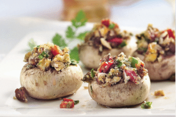 Gorgonzola & Hazelnut Stuffed Mushrooms