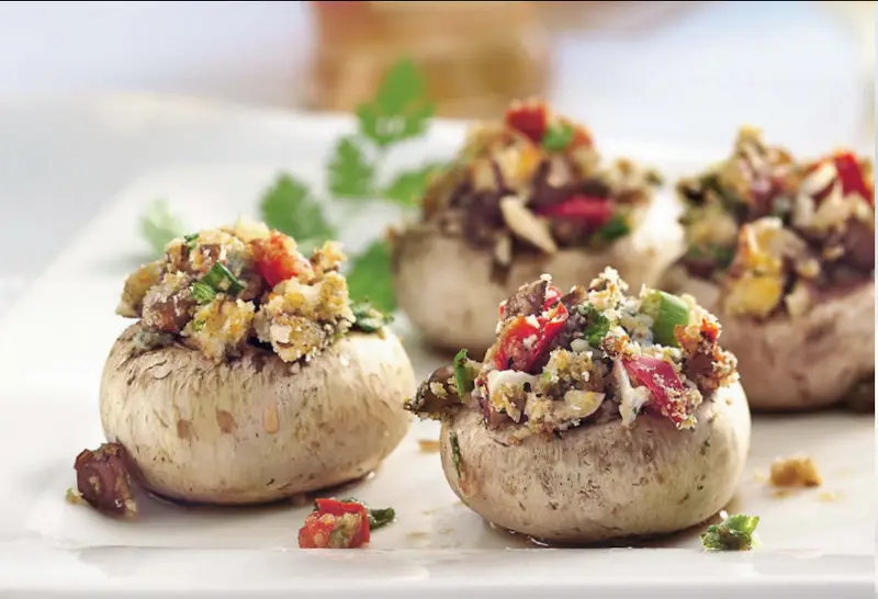 Gorgonzola & Hazelnut Stuffed Mushrooms